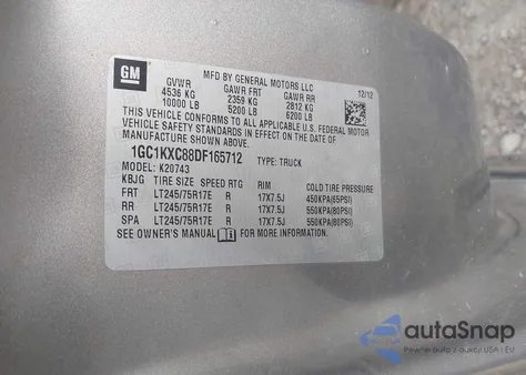 2013 Chevrolet Silverado Lt from USA, damaged, VIN 1GC1KXC88DF165712